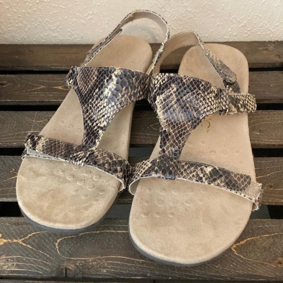 Vionic Giorgina Womens Snakeskin Pattern T-Strap Slingback Summer Sandals Size 7 - Picture 3 of 8